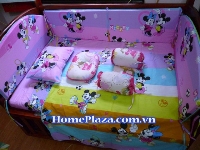 Bộ chăn ga gối quây cũi gối chặn 4 mùa Korea - Mikky